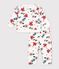 Babies' sweatshirt and trousers set in cotton with a flower print. Ecru/multicolor
