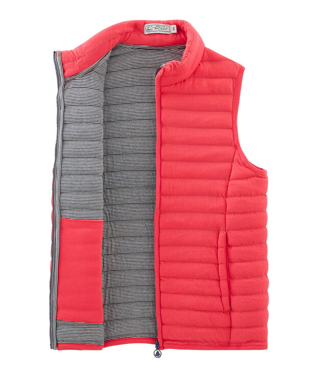 Women's Sleeveless Tube Knit Down Jacket red