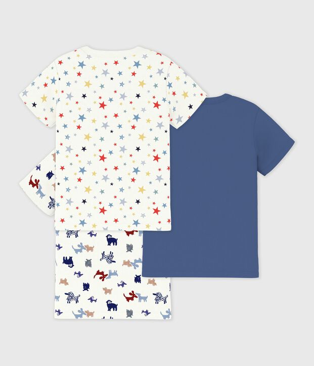 Pack of children's short-sleeved printed cotton T-shirts multicolor
