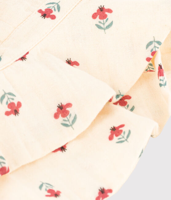 Babies' Floral Cotton Gauze Sun Hat AVALANCHE white/MULTICO