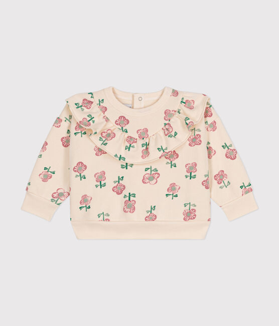 Babies' fleece sweatshirt AVALANCHE white/MULTICO