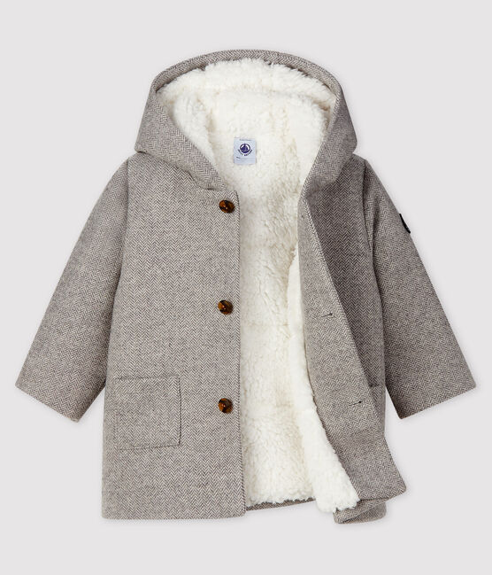 Baby boy's woollen coat GRIS CHINE grey
