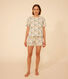 Women's Floral-pattern Cotton Pyjama Shorts and T-shirt