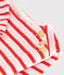 Children's long-sleeved stripy cotton dress FLEUR pink/SPICY