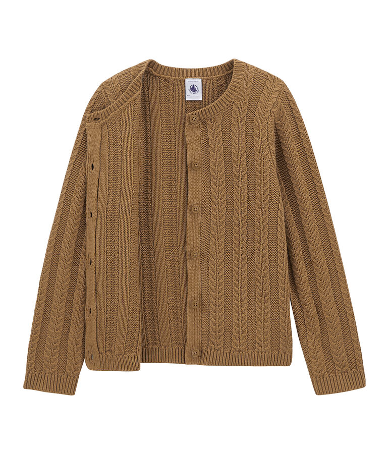 Wool and cotton cardigan brown