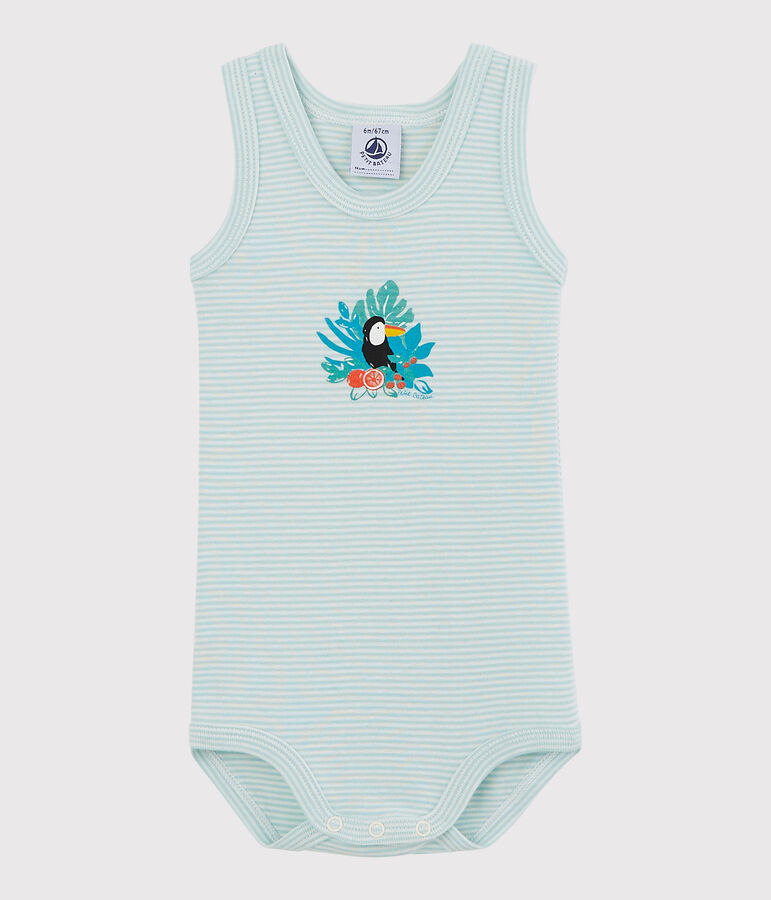 Baby Boys' Sleeveless Bodysuit blue/white