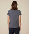 Women's Straight Round-Neck Cotton T-Shirt SMOKING blue/MARSHMALLOW white