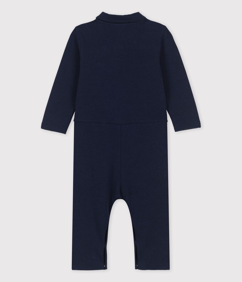 Babies' Thick Organic Jersey Long Playsuit blue