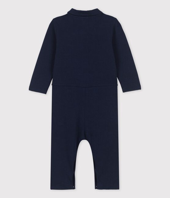Babies' Thick Organic Jersey Long Playsuit SMOKING blue