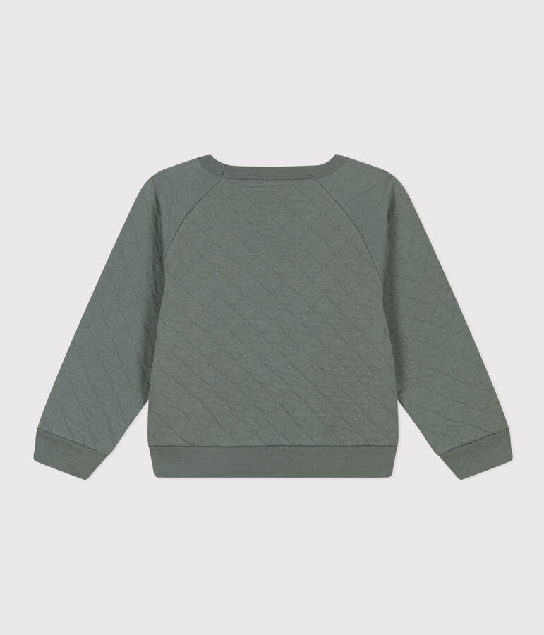 Boys' quilted tube knit sweatshirt THUYA green
