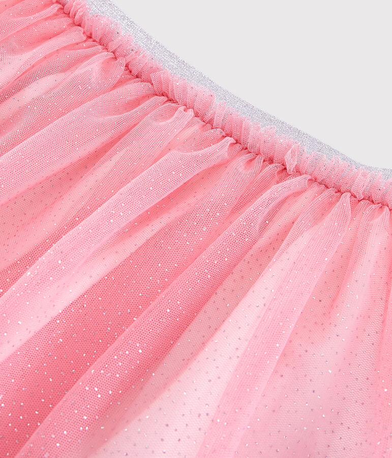 Girls' Glittery Tulle Skirt pink/grey