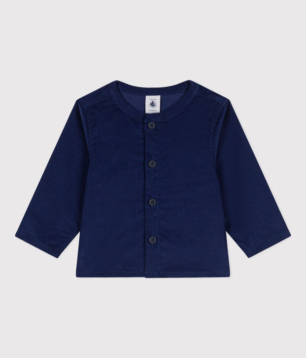Babies' Long-Sleeved Super Fine Velour Shirt blue