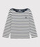 Unisex Children's Striped Cotton Breton Top MARSHMALLOW white/SMOKING blue