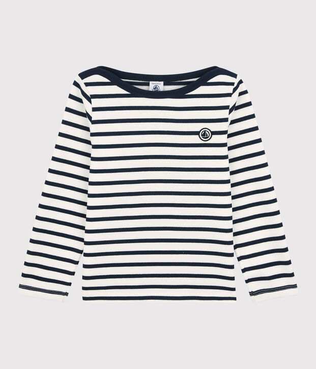 Unisex Children's Striped Cotton Breton Top white/blue