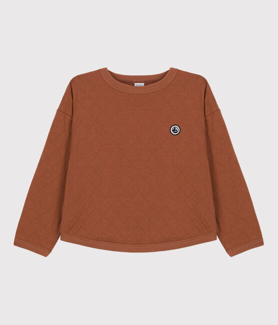 Unisex Quilted Tube Knit Sweatshirt CINA brown
