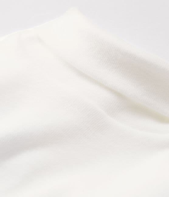 Baby's long-sleeved roll-neck bodysuit MARSHMALLOW white