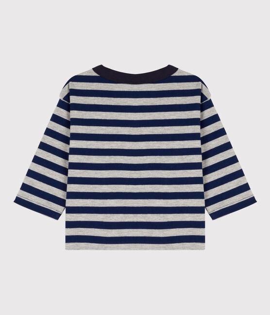 Babies' Long-Sleeved Cotton T-shirt MEDIEVAL blue/FUMEE