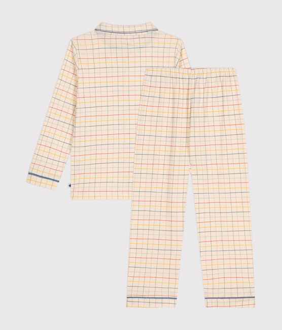 Children's check print cotton pyjamas AVALANCHE white/MULTICO