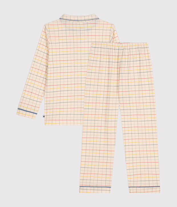 Children's check print cotton pyjamas Ecru/multicolor