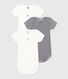 Babies' Paris Themed Short-Sleeved Cotton Bodysuits - 3-Pack