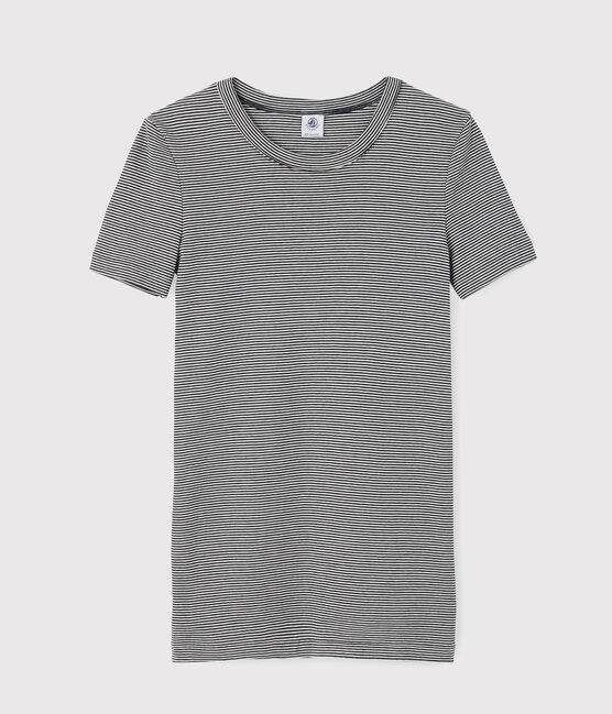 Women's Iconic Round Neck T-Shirt SMOKING blue/MARSHMALLOW white