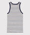 Women's Iconic Striped Cotton Vest Top MARSHMALLOW white/SMOKING blue