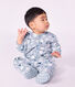 Babies' fleece onesie with a snowman print