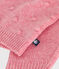 Knitted cardigan containing wool for babies. ROSELINE CHINE pink