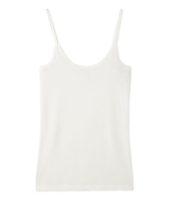 Women's light cotton camisole top Lait white