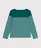 Women's cotton Breton T-shirt top green/white