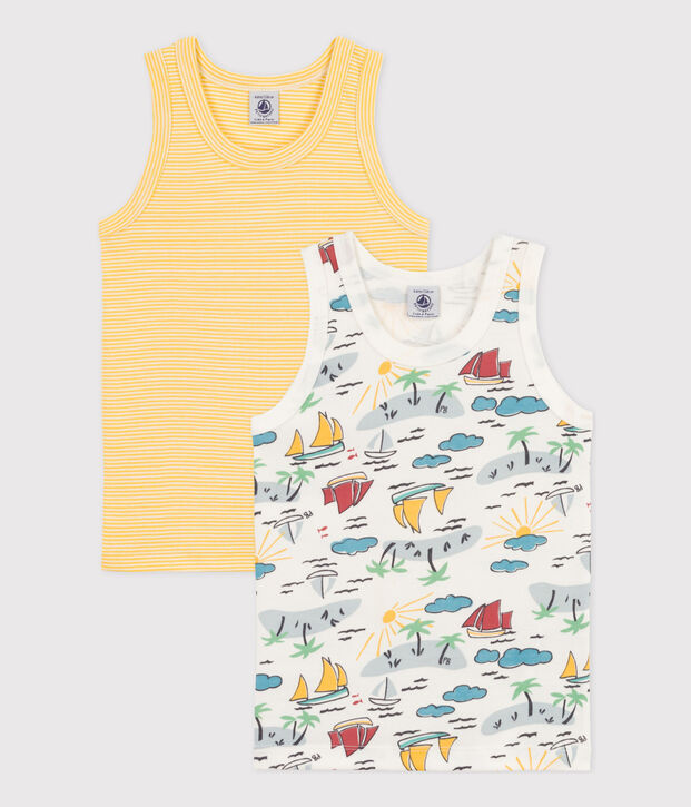 Boys' Explorer Patterned Cotton Vests - 2-Pack multicolor