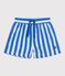 Babies' stripy swim shorts DELPHINIUM /MARSHMALLOW