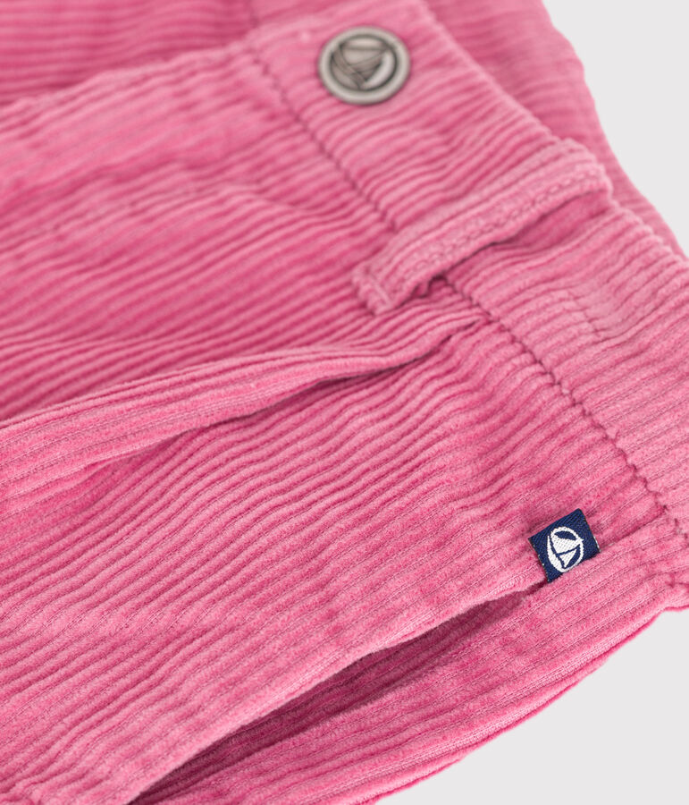 Children's plain corduroy trousers pink