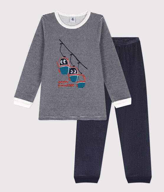 Children's Unisex Velour Pyjamas SMOKING blue/MARSHMALLOW white