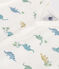 Babies' short dinosaur-pattern cotton jumpsuit MARSHMALLOW white/MULTICO white