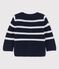 Babies' Cable Knit Cardigan SMOKING blue/MARSHMALLOW white