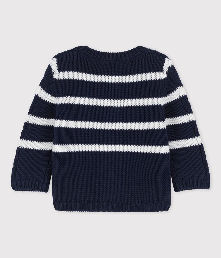 Babies' Cable Knit Cardigan blue/white