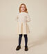 Girls' long-sleeved dress in two materials