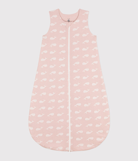 Pink whale cotton TOG 2-rated sleeping bag SALINE /MARSHMALLOW