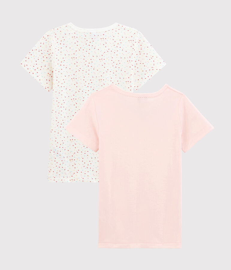 Girls' Multicoloured Spots Short-Sleeved Organic Cotton T-Shirts - 2-Pack variante 1