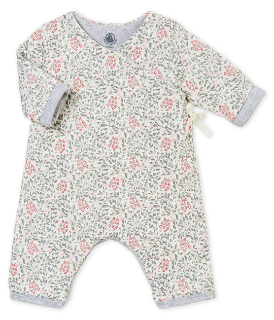 Bay girl's padded print all-in-one MARSHMALLOW white/MULTICO white