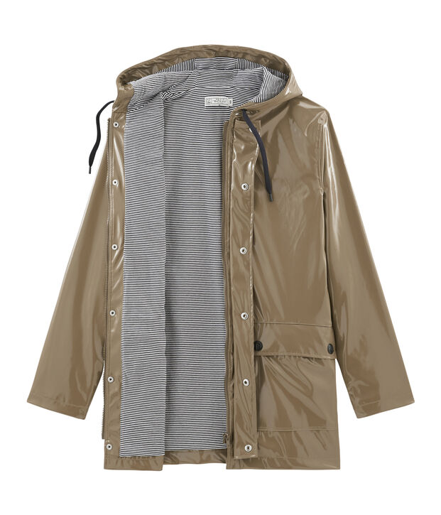 Women's glossy Raincoat brown