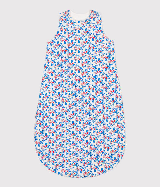 Babies' floral cotton 2 TOG sleeping bag MARSHMALLOW white/MULTICO white