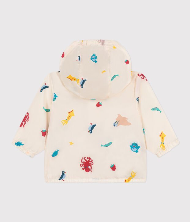 Babies' Anti-UV Recycled Polyester Windbreaker Ecru/multicolor