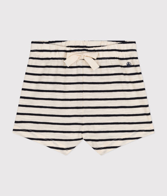 Babies' Slub Jersey Shorts AVALANCHE white/SMOKING blue