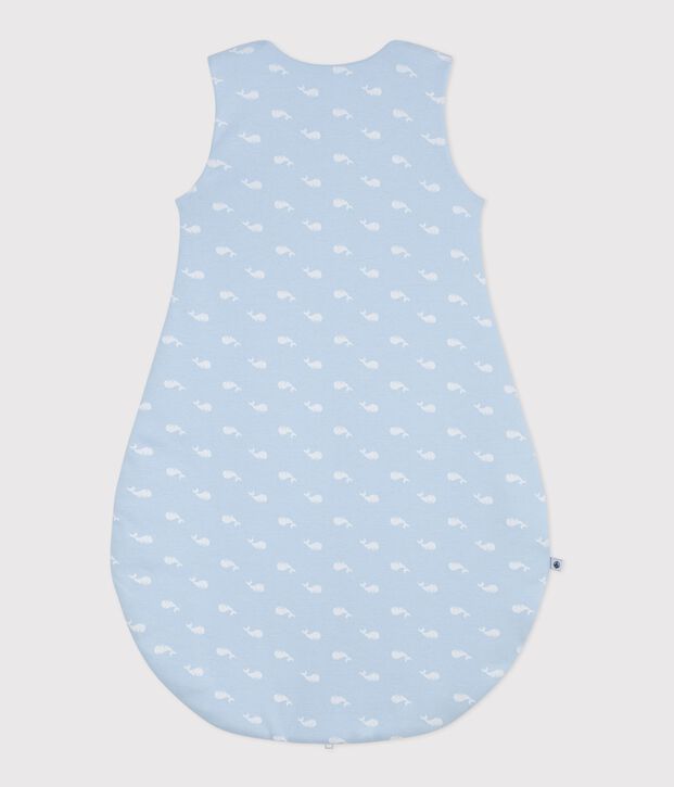 Babies' 2.5 TOG whale print cotton sleeping bag blue/white