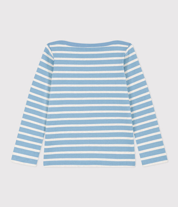 Children's unisex iconic Breton top blue/beige