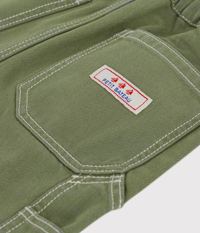 Children's cotton carpenter-style trousers green