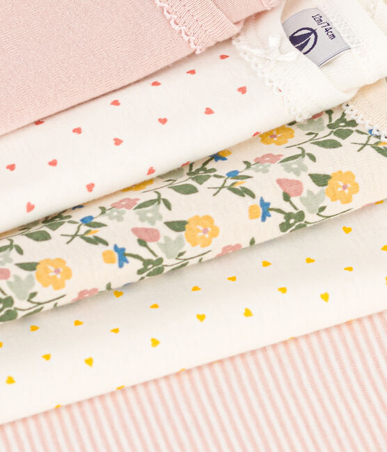 Babies' Short-Sleeved Floral Cotton Bodysuits - 5-Pack variante 1