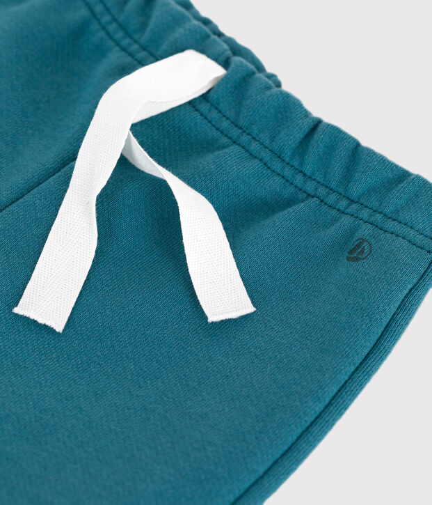 Babies' jogging bottoms in plain cotton green